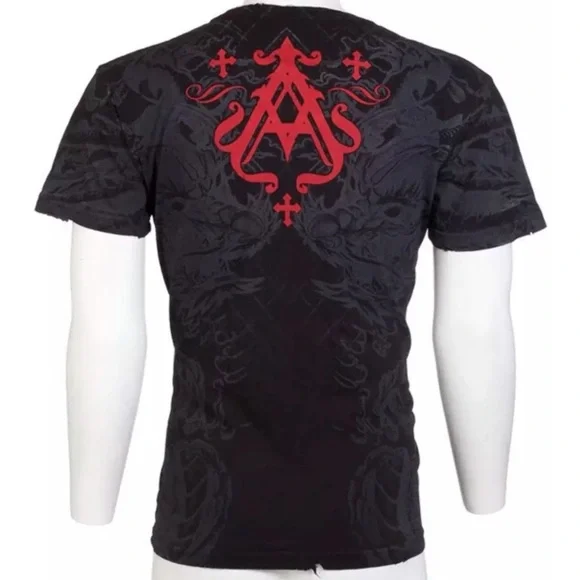 Archaic by Affliction Men's T-Shirt DRAGON RAGE Biker MMA Black - Picture 6 of 8